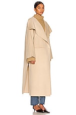 Toteme Signature Wool Cashmere Coat in Eggnog, view 3, click to view large image.