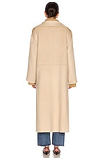 Toteme Signature Wool Cashmere Coat in Eggnog, view 4, click to view large image.
