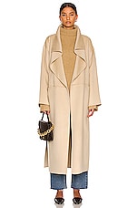Toteme Signature Wool Cashmere Coat in Eggnog, view 5, click to view large image.
