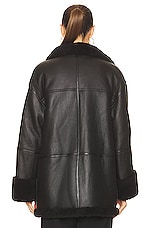 Toteme Signature Shearling Jacket in Black, view 4, click to view large image.