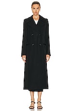 Toteme Long Fluid Summer Coat in Black, view 1, click to view large image.