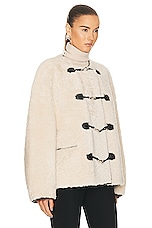 Toteme Teddy Shearling Clasp Jacket in Off White, view 2, click to view large image.