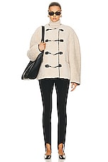 Toteme Teddy Shearling Clasp Jacket in Off White, view 4, click to view large image.