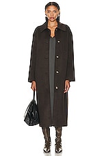 Toteme Double Car Coat in Chocolate Melange, view 1, click to view large image.