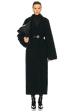 Toteme Rib Knit Cardi Coat in Black, view 1, click to view large image.