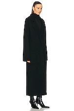Toteme Rib Knit Cardi Coat in Black, view 2, click to view large image.