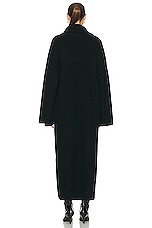 Toteme Rib Knit Cardi Coat in Black, view 3, click to view large image.