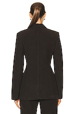 Toteme Cinched Waist Moleskin Blazer in Espresso, view 3, click to view large image.