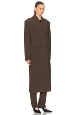 Toteme Broad Midi Coat in Bark, view 3, click to view large image.