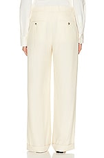 Toteme Tailored Herringbone Suit Trouser in Bleached Sand, view 3, click to view large image.