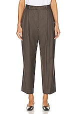 Toteme Double Pleated Cropped Trouser in Ash, view 1, click to view large image.