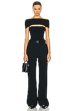 Toteme Flared Evening Trouser in Black, view 4, click to view large image.