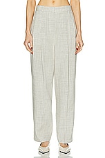 Toteme Double Pleated Tailored Trouser in Oat Melange, view 1, click to view large image.