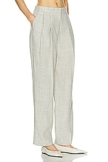Toteme Double Pleated Tailored Trouser in Oat Melange, view 2, click to view large image.