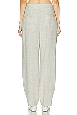 Toteme Double Pleated Tailored Trouser in Oat Melange, view 3, click to view large image.