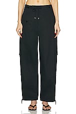 Toteme Cotton Cargo Trouser in Black, view 1, click to view large image.