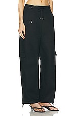 Toteme Cotton Cargo Trouser in Black, view 3, click to view large image.