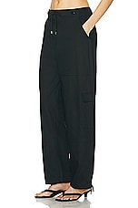 Toteme Cotton Cargo Trouser in Black, view 4, click to view large image.