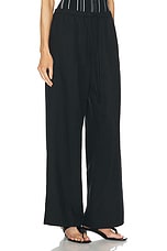 Toteme Fluid Drawstring Trouser in Black, view 2, click to view large image.