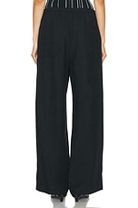 Toteme Fluid Drawstring Trouser in Black, view 3, click to view large image.