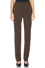 Toteme Low Waist Slim Trouser in Bark, view 1, click to view large image.