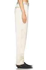 Toteme Low Waist Satin Trouser in Ecru, view 3, click to view large image.