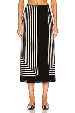 Toteme Monogram Silk Jacquard Wrap Skirt in Black Placement