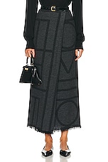 Toteme Monogram Winter Skirt in Dark Grey Melange, view 1, click to view large image.