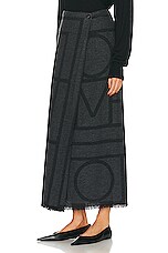 Toteme Monogram Winter Skirt in Dark Grey Melange, view 3, click to view large image.