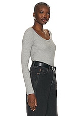 Toteme Classic Rib Top in Grey Melange, view 2, click to view large image.