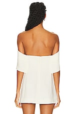 Toteme Off Shoulder Evening Top in Macadamia, view 3, click to view large image.