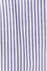 Toteme Striped Half Placket Shirt in Blue & White, view 5, click to view large image.