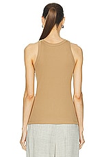 Toteme Curved Rib Tank Top in Caramel, view 3, click to view large image.