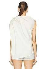 Toteme Shoulder Twist Satin Top in Ecru, view 4, click to view large image.