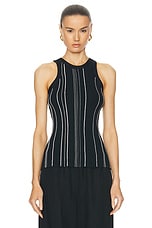 Toteme Curved Rib Tank Top in Black, view 1, click to view large image.