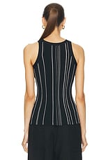 Toteme Curved Rib Tank Top in Black, view 3, click to view large image.