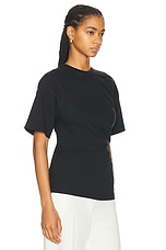 Toteme Twisted Jersey Tee in Black, view 2, click to view large image.
