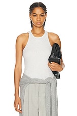 Toteme Curved Rib Tank Top in Pale Grey Melange, view 1, click to view large image.
