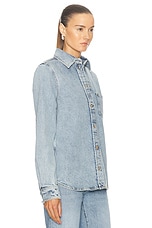 Toteme Petite Denim Shirt in Cool Blue, view 3, click to view large image.