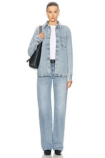 Toteme Petite Denim Shirt in Cool Blue, view 5, click to view large image.