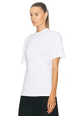 Toteme Twisted Jersey Tee in Off White, view 3, click to view large image.