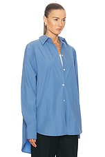 Toteme Kimono Sleeve Poplin Shirt in Cornflower, view 2, click to view large image.