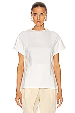 Toteme Curved Seam Tee in Off White, view 2, click to view large image.