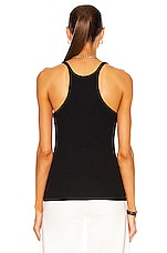 Toteme Scoop Neck Rib Tank in Black, view 3, click to view large image.