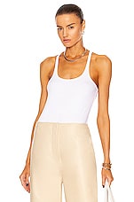 Toteme Scoop Neck Rib Tank in White, view 1, click to view large image.