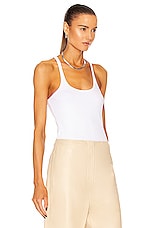 Toteme Scoop Neck Rib Tank in White, view 2, click to view large image.