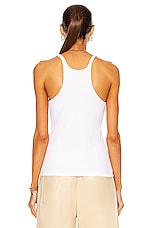Toteme Scoop Neck Rib Tank in White, view 3, click to view large image.