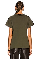 Toteme Curved Seam Tee in Forest, view 4, click to view large image.