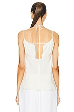 Toteme Gathered Halterneck Top in Off White, view 3, click to view large image.