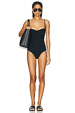 Toteme Bra One Piece Swimsuit in Black, view 1, click to view large image.